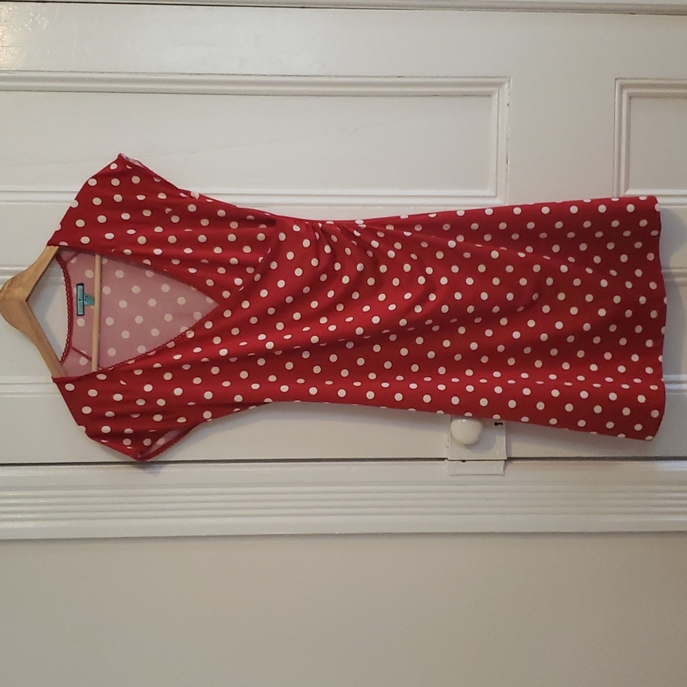 Louie et Lucie red and white polka dot wrap dress